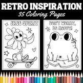 35 Groovy Retro Inspirational Coloring Pages