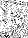 35 Heart Doodles "Design Inspiration Sheet" for 2-D and 3-