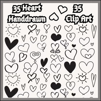 Preview of 35 Valentine's Day Clip Art | Heart Elements Handdrawn Clip Art .