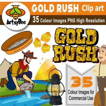 Preview of 35 Mining Gold Rush History Clip Art Images U.S. / Australia -for commercial use