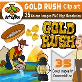 35 Mining Gold Rush History Clip Art Images U.S. / Austral