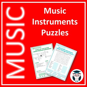 Preview of 35 Music Instruments Puzzles - Crosswords, Word Searches and Puzzles