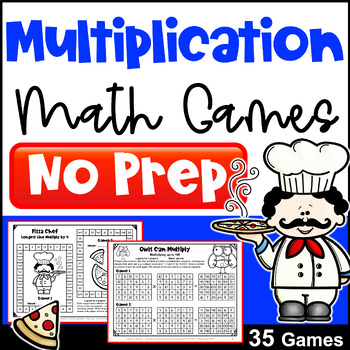Preview of *35 NO PREP Multiplication Math Games - Multiplication Practice - Fact Fluency