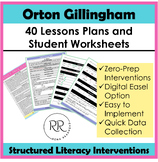 40 Orton Gillingham Lesson Plans and OG Student Worksheets