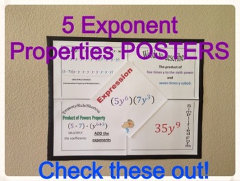 Preview of 35) POSTERS: 5 Exponent Properties in Printable Poster Form
