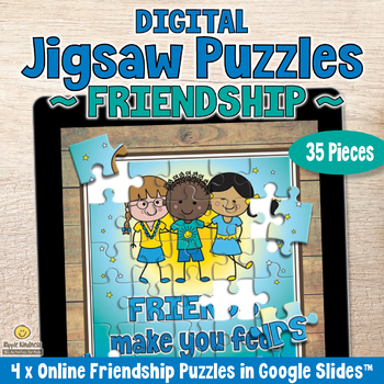 Preview of 35-Piece Digital Jigsaw FRIENDSHIP PUZZLES Online Games: Early Finisher Activity