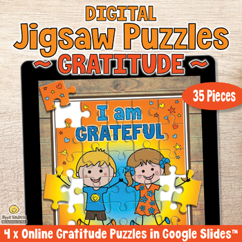 Preview of 35-Piece Digital Jigsaw GRATITUDE PUZZLES Online Games: Thanksgiving Activity