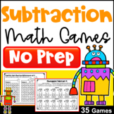 35 Subtraction Games for Fact Fluency: NO PREP Math Games:
