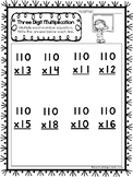 35 Three Digit Multiplication Printable Worksheets.  2nd-4