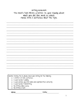 35 Weeks Homework- ELEMENTARY with LINES by Brainy Bugs | TPT