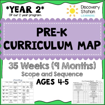 Preview of 35 Week Curriculum Map for 4 year old PreK Preschool