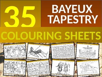 Preview of 35 x The Bayeux Tapestry Coloring Colouring Sheets Starter Settler History