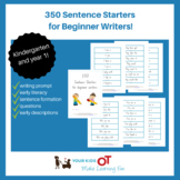 350 Sentence starters for beginner writers - Kindy and year 1