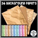 36 Background Papers Wrinkled Paper Stucco Watercolor Stri