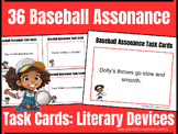 36 Baseball ASSONANCE Task Cards - Literary Elements for S