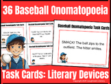 36 Baseball ONOMATOPOEIA Task Cards - FUN Literary Element