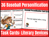 36 Baseball PERSONIFICATION Task Cards: Fun Literary Devic