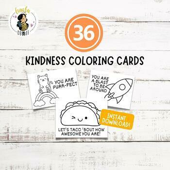 Preview of 36 Compliment Cards | Kindness Cards to Color | Printable Positivity Cards
