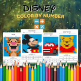 36 Disney Math Coloring Pages Color by Number | Math Worksheets