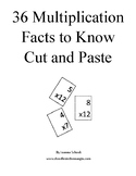 36 Multiplication Cards Facts to Know Cut and Paste