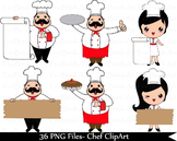 36 PNG Files- Chef ClipArt -Digital Clip Art137