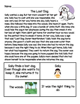 Preview of 36 Pages of Primary Reading Comprehension : Who, What, Where, When, Why and How!