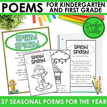 Preview of Poetry and Poems for Kindergarten and 1st Grade w Activities and Fluency Lessons