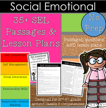 Preview of 36 Social Emotional Lesson Plans and Passages for the ENTIRE Year (SEL)