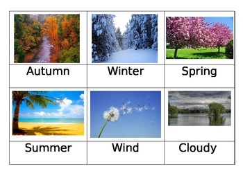 Preview of 36 Weather Picture Cards
