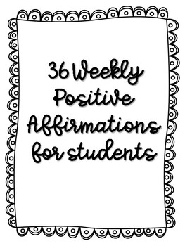 Preview of 36 Weekly Affirmations