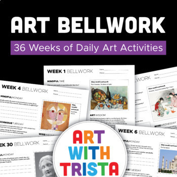 Preview of 36 Weeks of Art Bellwork / Art Bell Ringers worksheets for grades 6-12