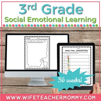 Preview of 36 Weeks of Social Emotional Learning (SEL) for 3rd Grade DIGITAL