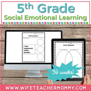 Preview of 36 Weeks of Social Emotional Learning (SEL) for 5th Grade DIGITAL