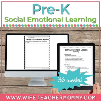 36 Weeks of Social Emotional Learning (SEL) for Pre-K DIGITAL | TPT