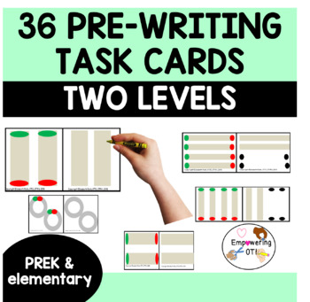 Preview of 36 prewriting line / shape task cards, differentiated prek,k, SPED fine motor