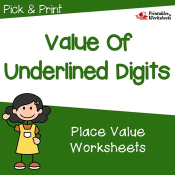 Preview of Find The Value Of A Digit Worksheet, 4th, 3rd Grade Place Value Review Homework