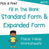 Matching Standard And Expanded Form Worksheets, Expanded N