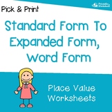 Standard Form To Word Form, Expanded Form Worksheets, Plac