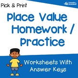 Place Value Homework Sheets, Place Value Practice 4th Grad