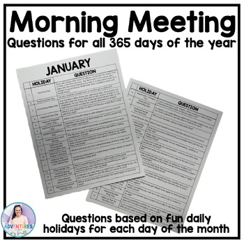 Preview of 365 Days of Morning Meeting Questions