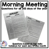 365 Days of Morning Meeting Questions