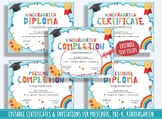 37 Editable PreK & Kindergarten Diplomas, Certificates, Co