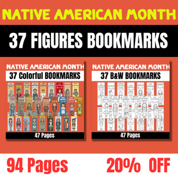 Preview of 37 Native American Icons Bookmarks BUNDLE - Notable Indigenous People Pack