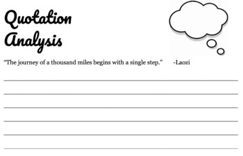 Preview of 37 Quotation Analysis/Critical Lens practice quotes