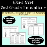 37 Word Sort Activities - All Concepts + Words from 2nd Grade Fundations!