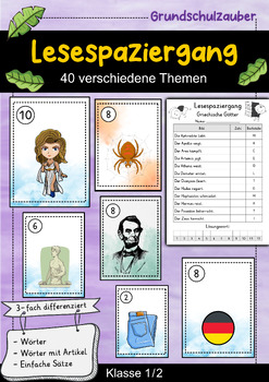 Preview of 40 Lesespaziergänge - Lesespaziergang Materialpaket - Lesen lernen - Leserätsel