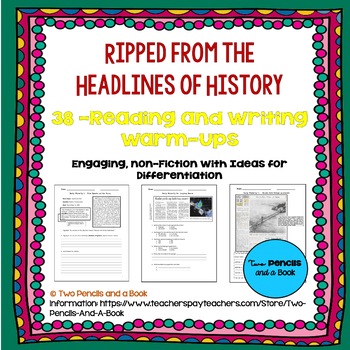 Preview of 38 Newspaper-Based - Reading Passages, Warm-Ups, Early Finishers: Grades 5-12-