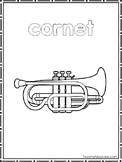 38 Orchestra Instruments Color Sheets. Preschool-2nd Grade Music.