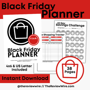 Preview of 38 Page Printable Black Friday Printable Planner