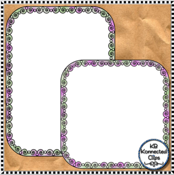 38 Sandra Watercolor Frames Square Rectangle Borders Clipart by KB ...